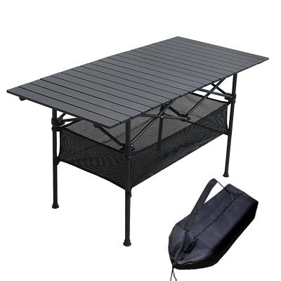 China Portable outdoor folding picnic camping easy carry table, aluminum roll up table with easy to carry bag, suitable for beach, barbecue, picnic for sale