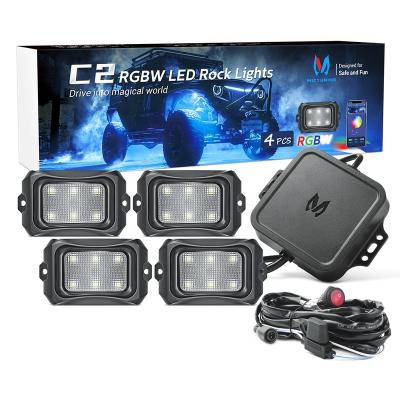 China Mictuning C2 Car RGBW Led Rock Lights -4 Pods Multi Color Lights APP Control For 4x4 UTV Offroad ATV SUV for sale