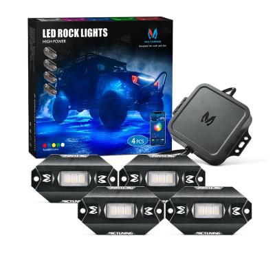 China MICTUNING C1 4 Pods APP Controller Multi Color RGBW Led Rock Light Kit For Offroad 4x4 Cars for sale