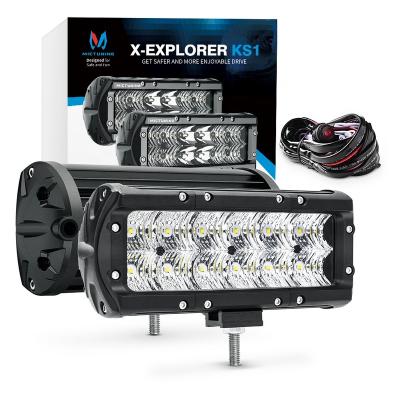 China Marine Boat MICTUNING X-Explorer 2Pcs KS1 7 Inch 36W Off-Road Drive Off-Road LED Light Bar Jeep Truck SUV ATV UTV With Bottom Brackets for sale