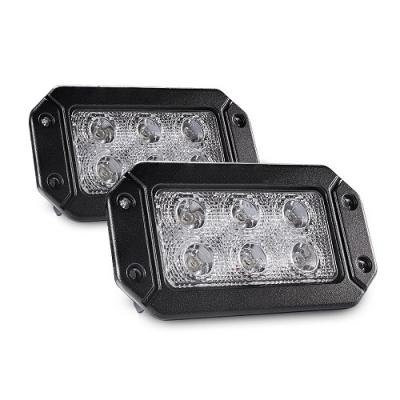 China MICTUNING 2PCS 18W Flush Mount Led Pods Flood Led Work Light Bar Off Road Driving Lights Fog Emergency Lamp MIC01-KBFX-18FX2 for sale