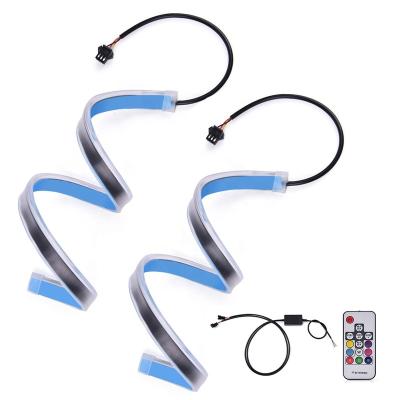 China Widely Use For MICTUNING Car Waterproof Multi Color RGB 18.5inch Lamp Eyebrow Flexible Belt LED Strip Light Kits For Car Vehicles for sale