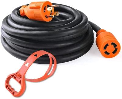 China 4 Terminals NEMA 125/250V L14-30P To L14-30 30A 10AWG Generator Heavy Duty 20ft Generator Cord L14-30 30A 10AWG Extension Power Cord For Wide RV Use for sale