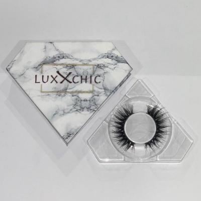 China Natural soft luxury lashbox diamond eyelash box superroots packaging pacaking strip full lashes 25mm eyealsh seller for sale