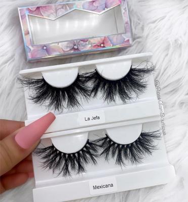 China Full natural soft strip lashes meiya new 27mm lashes design 5D mink lashes private label lashbox custom paper box for sale