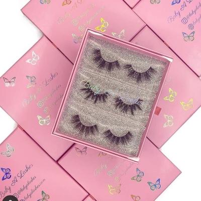 China Full Crisscross Fluffy Mink Whips Wholesale 3d Seller Comes With Three Pair Lashes Pound Cases for sale