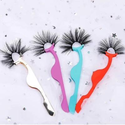 China Custom Private Label Strong Curved Eyelash Tweezers Individual Eyelash Extension Applicator for sale