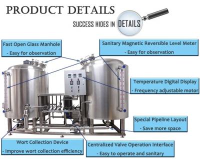 China 1000L Beer Making Equipment , Pub Craft Beer Equipment Customized Power for sale