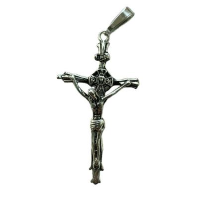 China JPLEE Stainless Steel INRI Religious Cross Crucifix Charm Silver Catholic Jesus Christ Pendants Necklace Jewelry Wholesale SP1001 for sale