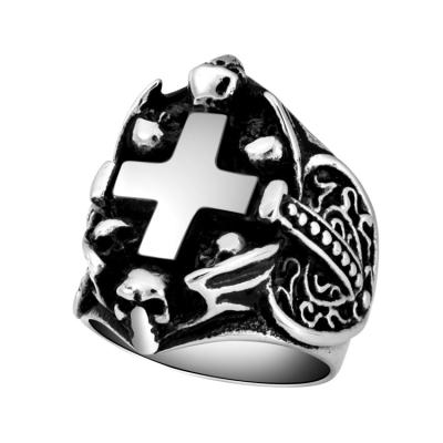 China Wholesale hot sale jewelry amazon ebay punk cross ring men's stainless steel band celtic cross CR4011 fashion punk ring for sale