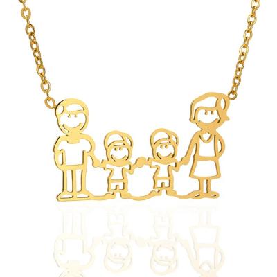 China CLASSIC Stainless Steel Family Members Necklace For Mom Father's Day Mother's Day Gifts Boys Girls Happy Family Jewelry for sale