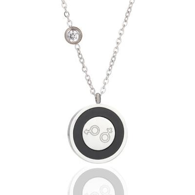 China Cute Silver Black BOHEMIA Gender Symbols Necklace For Girls Women Stainless Steel Male Female Symbol Necklaces Fashion Pendant Jewelry for sale