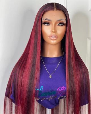 China Silky Straight Wave Wholesale 13x4 Lace Front Wigs For Black Women, Cheap Red Wigs Brazilian Remy Hair Lace Front Raw Virgin Human Hair Lace Wigs for sale