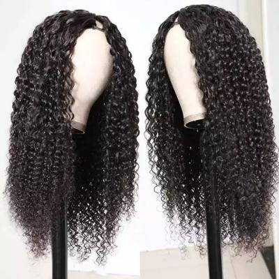 China Body Wave Glueless No Skip Frizzy Curly No Lace Up Brazilian V Shape Hair Wig Wholesale No Glue Thin V Part Wigs for sale