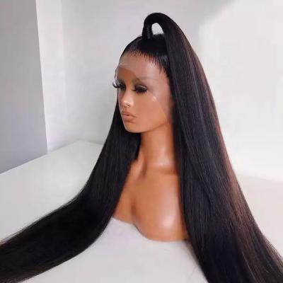 China Wholesale Yaki Lace Front Wig Virgin Indian Kinky Straight 360 Full Lace Human Hair Wig Yaki 360 Lace Frontal Wig for sale