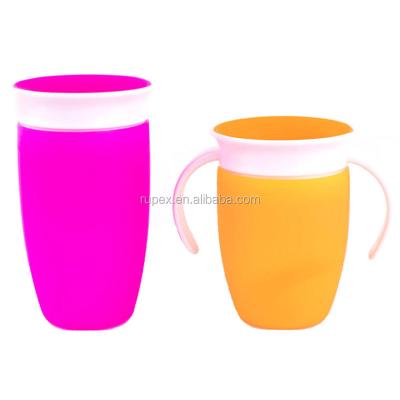 China BPA Free Direct Factory Price Customize Style Similar To Prevent Leaking 360 Degree Miracle Magic Plastic Drink Cup With Handle for sale