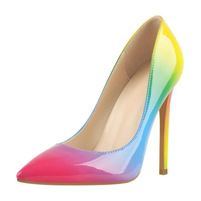 China Cushioning Gold Shine Simple Comfortable Bright Fashion Color Fashion High Color Shoe Stiletto Heels for sale