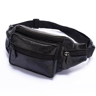 China Best Selling Water Proof Mens Waist Bag Fanny Pack Bum Adjustable Belt Pouch Travel Leather Hip Purse for sale