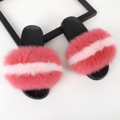 China Fashion 100% various colors fur furry style single female white EVA hairy coat EVA slippers wholesale Anti-slippery slippers for sale