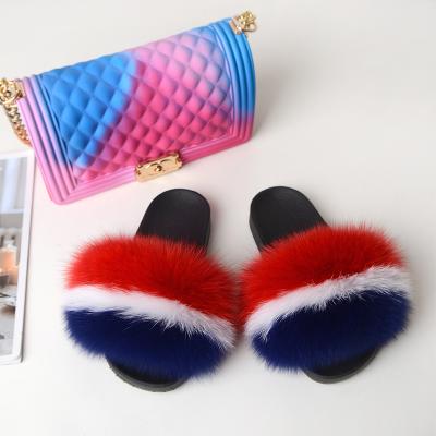 China 2020 U.S.A New Pattern Factory Customization Anti-slippery Fox Slippers For Women Leather Slippers Smudge Animal Custom Logo PVC for sale