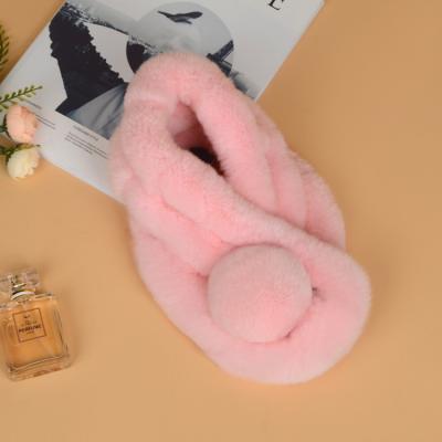 China Mid Fashion 2020 Mid Fashion Fur Scarf Women Winter Rex Rabbit Hair Scarf Leopard Faux Head Scarf For Elegant Women for sale