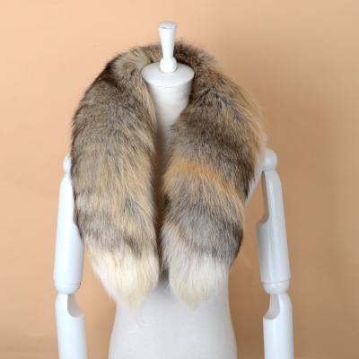 China Simplicity Fashion Fox Hair Scarf Men And Women Winter Outdoor Fur Scarf Medium Natural Color With Buckle Fox Fur Scarf for sale