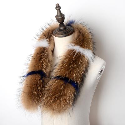 China Luxury Winter Raccoon Wool Collar Cotton And Leather Collar Fur Collar Down Jackets for sale