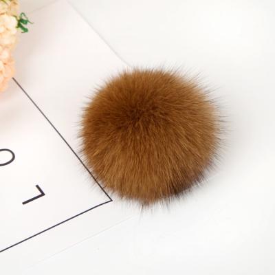 China Fluffy back with handmade dyed Fox hair ball hanging decoration of clothing, shoes and hats real hair fox fur ball clothing shoe accessories with an elastic band for sale