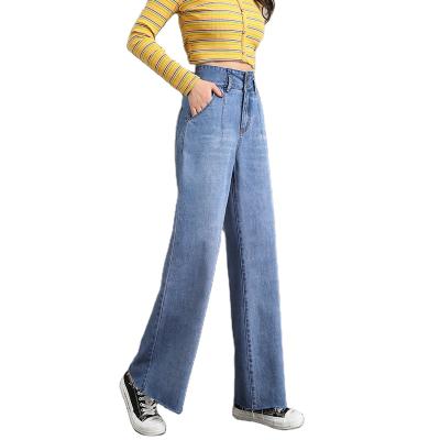 China 2021 Breathable High Waist Women Wide-leg Jeans Women Pants Women's Summer Loose Straight-leg Jeans for sale