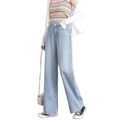 China 2021 Breathable For Women Vintage Light Blue Wide Leg Jeans Loose Waisted Denim Pants Autumn Urban Fashion For Women High Top for sale