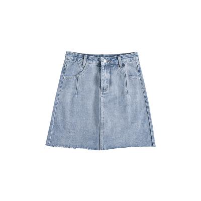 China Breathable Denim Shorts New Edition Women's Half Waist Loose Slim Skirt Anti-shading Lining A Line for sale