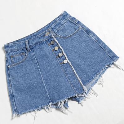 China High Waist QUICK DRY Denim Top Shorts Women's Summer Shorts New Edition Student Ripping Loose Fit Vintage Wide Leg Straight Short Jeans for sale