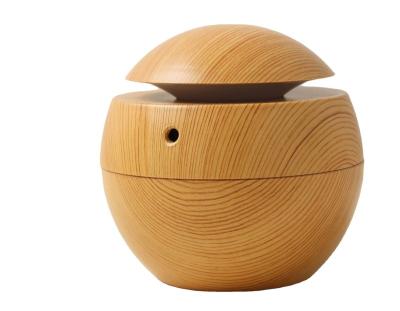 China Mushroom Wood Grain Cool Mute Wooden Grain Color Lamp Ultrasonic Portable Mist Air Humidifier for sale