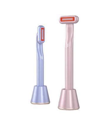 China 2022 New Portable Therapeutic Face Lift Microcurrent Microcurrent Therapeutic Heat Eye Massage Beauty Red Light Facial Magic Wand for sale