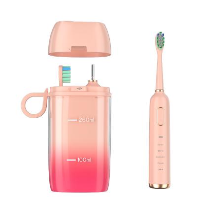 China Ultrasonic UV Sterilization and Auto Fan 5 Modes Sonic Travel Electric Toothbrush Battery Operated Automatic Kit for Deep Dental Cleaning and Polishing for sale