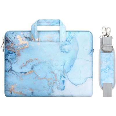 China Latest portable printing factory\fasion new wholesale marble pattern watercolor bag liner computer to trace custom logo for sale