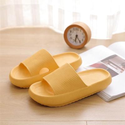 China CUSHIONING Women Summer Fashion EVA Soft Sole Beach Flip Flop Slide Men Indoor Bathroom Anti-Slip Shoes Thick Platform Slippers for sale