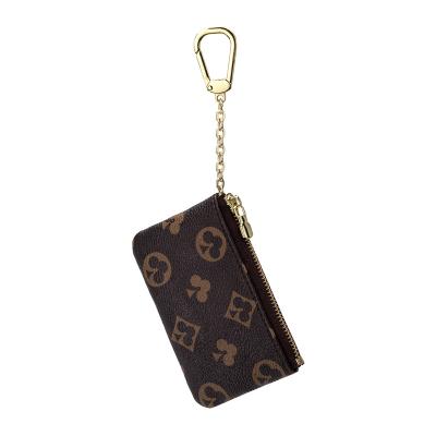 China Plaid Copy Lattice Pu Leather Mini Coin Purse Mini Keychain Pouch Zipper Luxury Fashion Brand Designer for sale