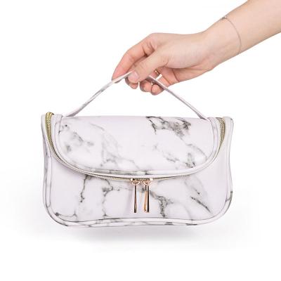 China 2021 Hot Selling Fashion Women's Cosmetic Bag Set Waterproof Marble Cosmetic Bag Travel Zipper Cosmetic Bag for sale