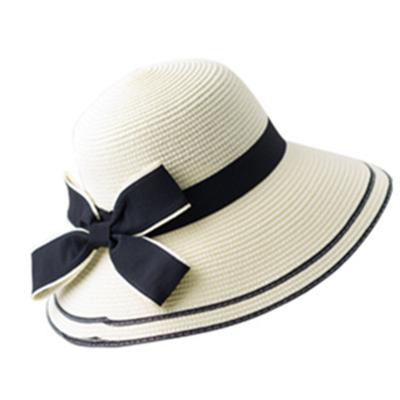 China Reuse New Design Summer Sun Make Resistant Foldable Straw Hats For Girls Wide Brim Sand Beach Hats for sale