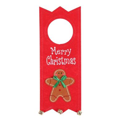 China Creative Hot Selling Christamas Home Decoration Christmas Door Hanger Cartoon Printing Non-woven Fabric Accessories For Xmas Holiday for sale