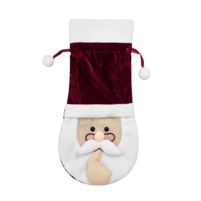 China Wholesale Fashionable Christmas Glass Wine Bottle Cover Bag Non Woven Christmas Ornament for sale