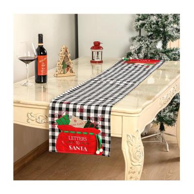 China Fashionable Buffalo Christmas Party Table Runner Pleated Fabric Table Flag Cloth Cloth Decor for sale