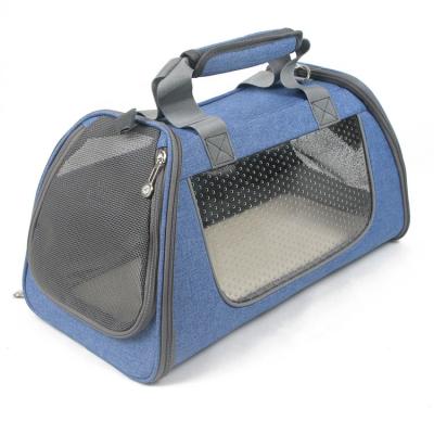 China Breathable Airline Approved Fashion Collapsible PVC Soft Sided Breathable Window Dog Carrier Bag For Medium Small Puppy Cat for sale