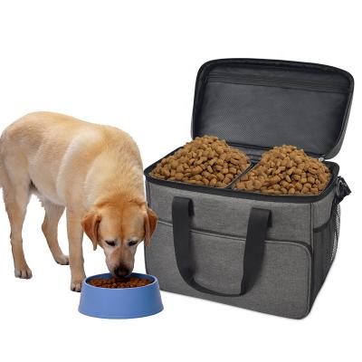 China Custom Airline Polyester Zipper Pet Food Carrier Bag Breathable Approved Dog Food Container Storage Bag for sale