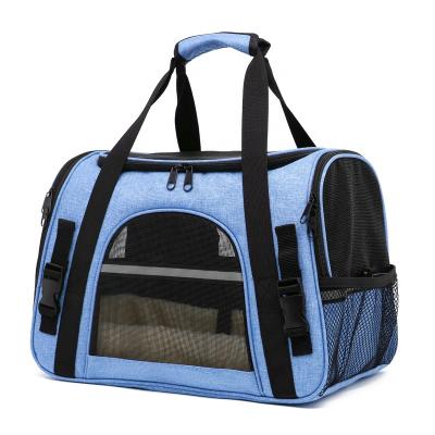 China Travel Approved Portable Folding Polyester Airline Small Dog Cat Carrier Breathable for sale