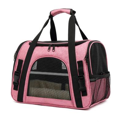 China Airline Approved Breathable Custom Portable Travel Oxford Polyester Foldable Pet Carrier For Small Medium Dogs Cats for sale