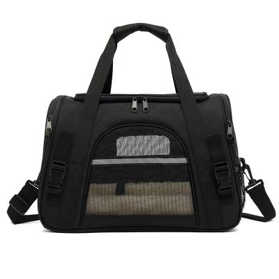 China Breathable Airline Approved Custom Portable Collapsible Soft Polyester Oxford Cat Bag Pet Carrier Dog for sale