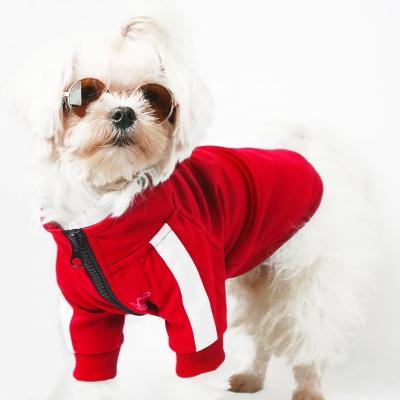 China Sustainable Wholesale Plain Zip Up Dog Jacket Outer Sport Wear Microfiber Designer Dog Coat for sale