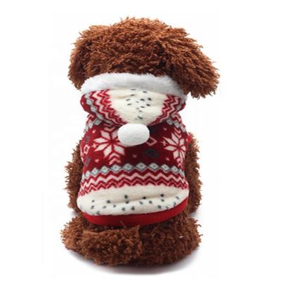 China Simply Sustainable Puppy Apparel Pet Clothes Winter Warm Fleece Hooded Dog Pajamas Red for sale